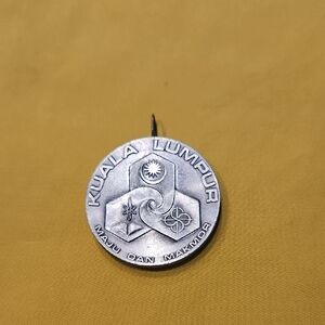 Pewter Engraved Kuala Lumpur Commemorative Pendant Circa 1972